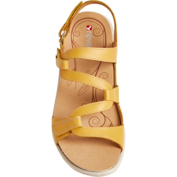 NEW REVERE Emerald Sandals - Leather, Wide For Women in mustard 253 - Picture 3 of 6